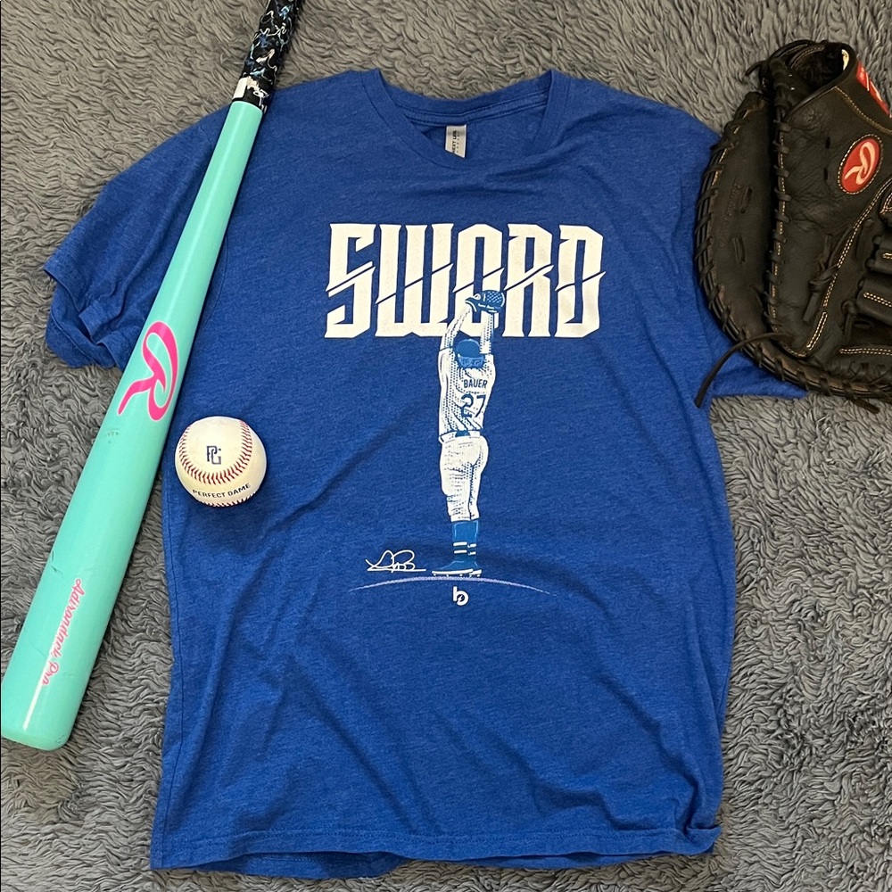 Trevor Bauer Sword Baseball Tee